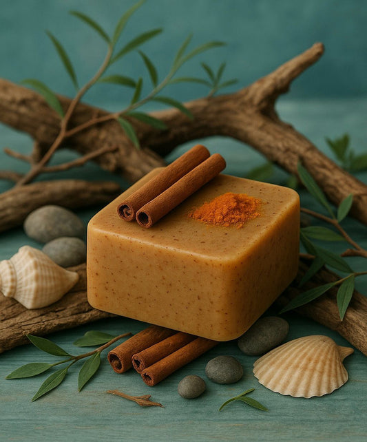 Sabonete artesanal de Açafrão da terra e canela